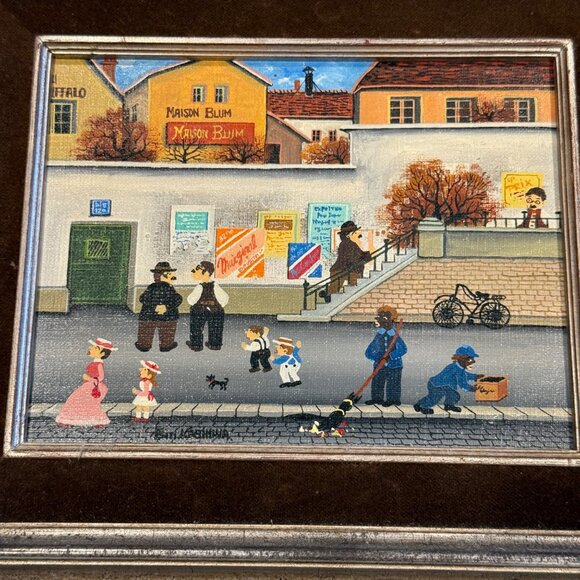 Bin Kashiwa Original Oil Painting Paris Montmartre Neighborhood Signed Framed - Picture 1 of 15